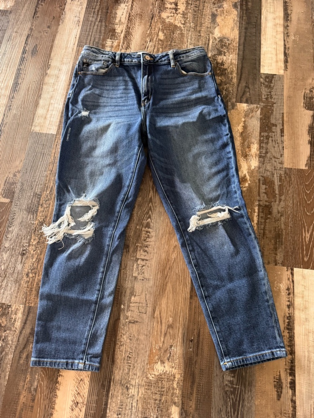 KancanWomen’s Distressed Blue Denim Jeans